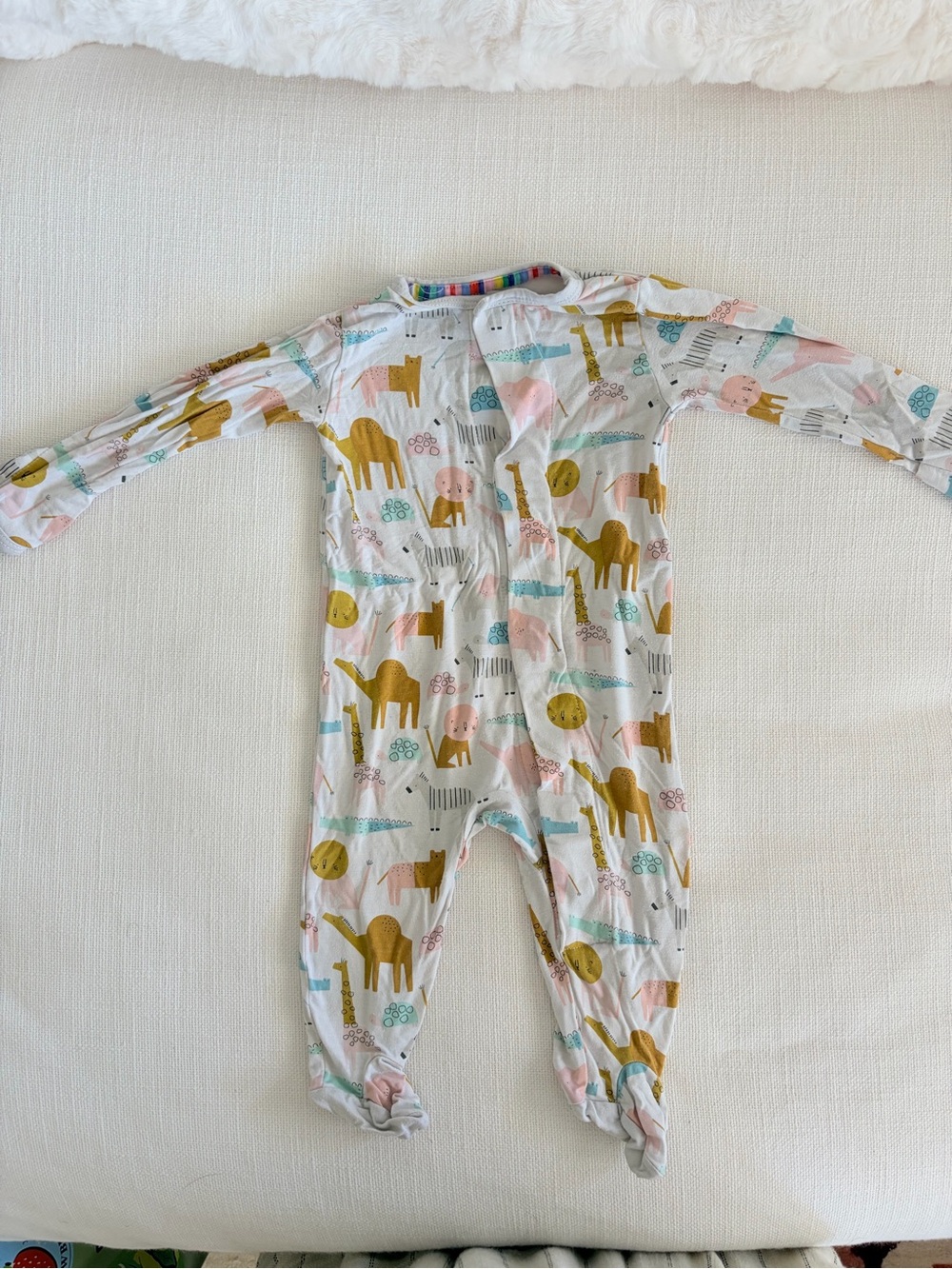 Magnetic Me Modal Magnetic Footie One Piece Size 0-3M Pink Wild Animals